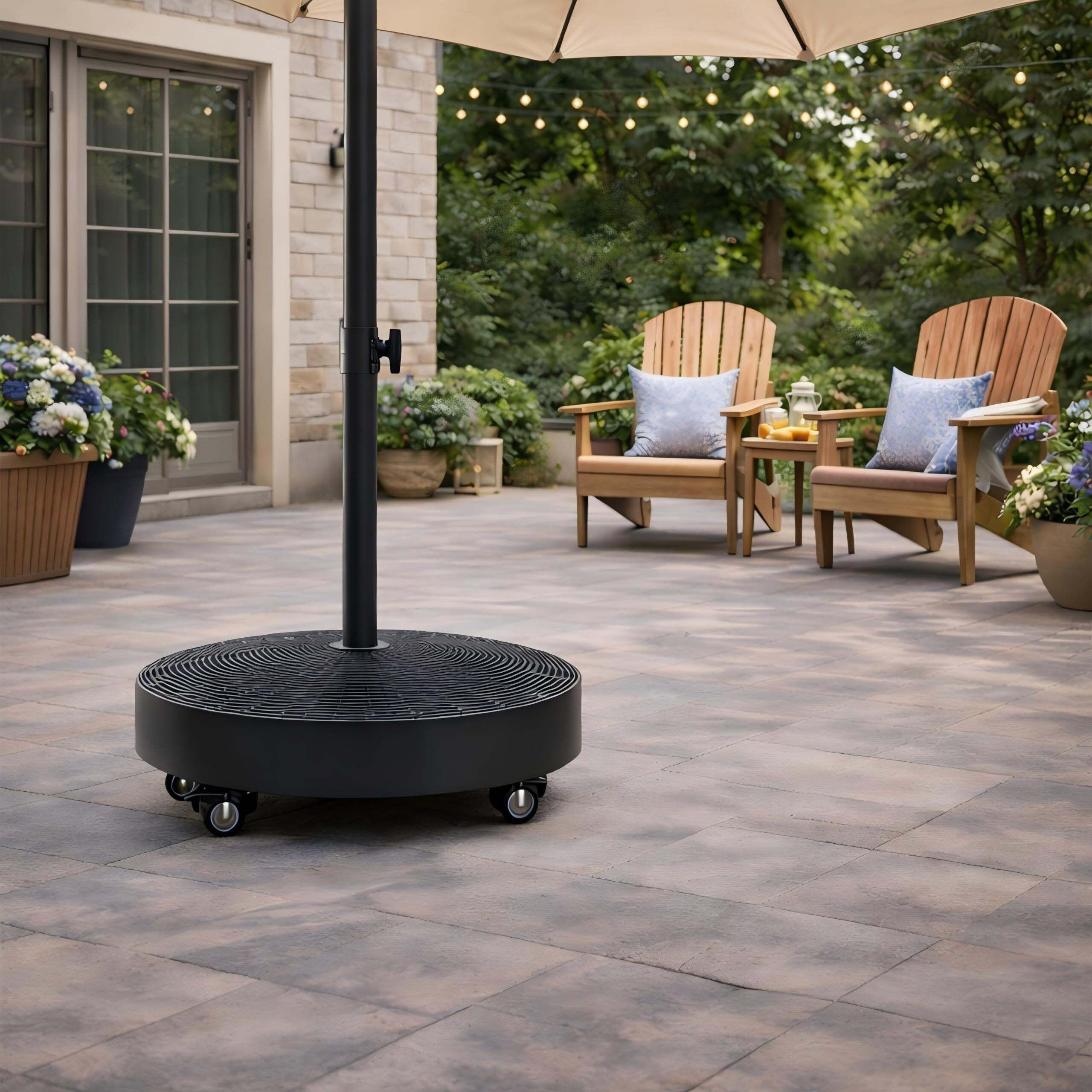 Relaxdays Pied de Parasol, 23 kg, Noir