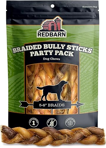 Redbarn All Natural - Palitos trenzados de 5 a 8 pulgadas para perros pequeños y grandes, paquete variado de masticables de carne de res saludables disponible en Yaxa Colombia