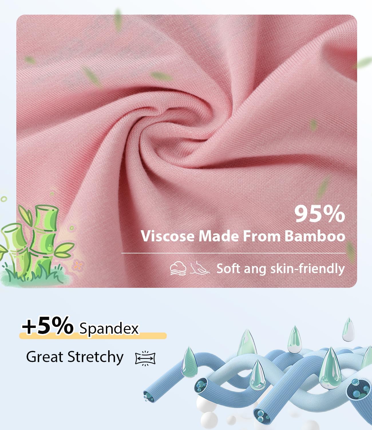 BAMBOO COOL Girls Underwear Kids Soft Skin-friendly Panties Breathable Lightweight Briefs For Teens 6-14 Years 6 Pack - Image 2