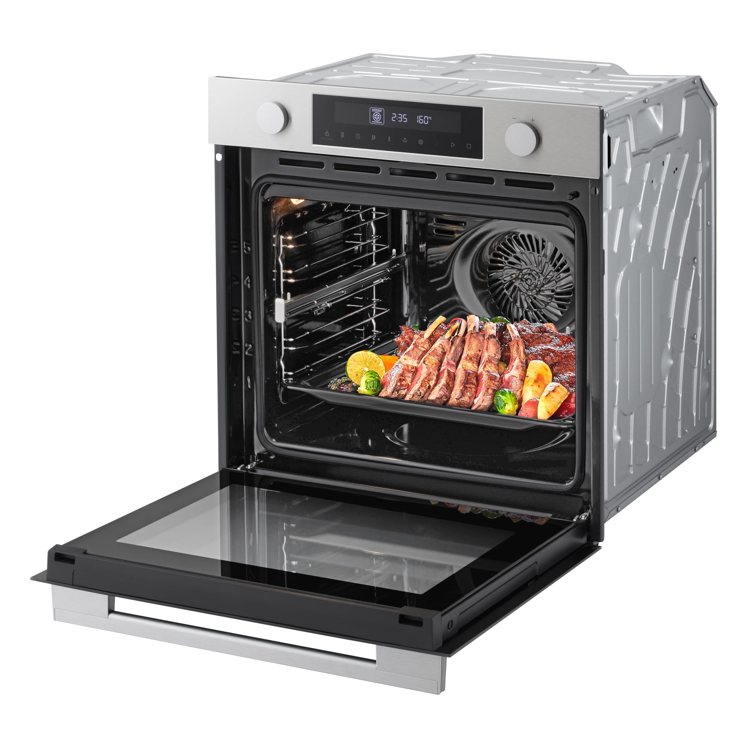 LG WS5D7210S Forno da Incasso Classe A, 72L, 11 Programmi di Cottura, Modalità Friggitrice ad Aria, Grill, Lievitazione, Pizza, Temperatura Massima 250°C, Potenza 3200 W, Wi-Fi