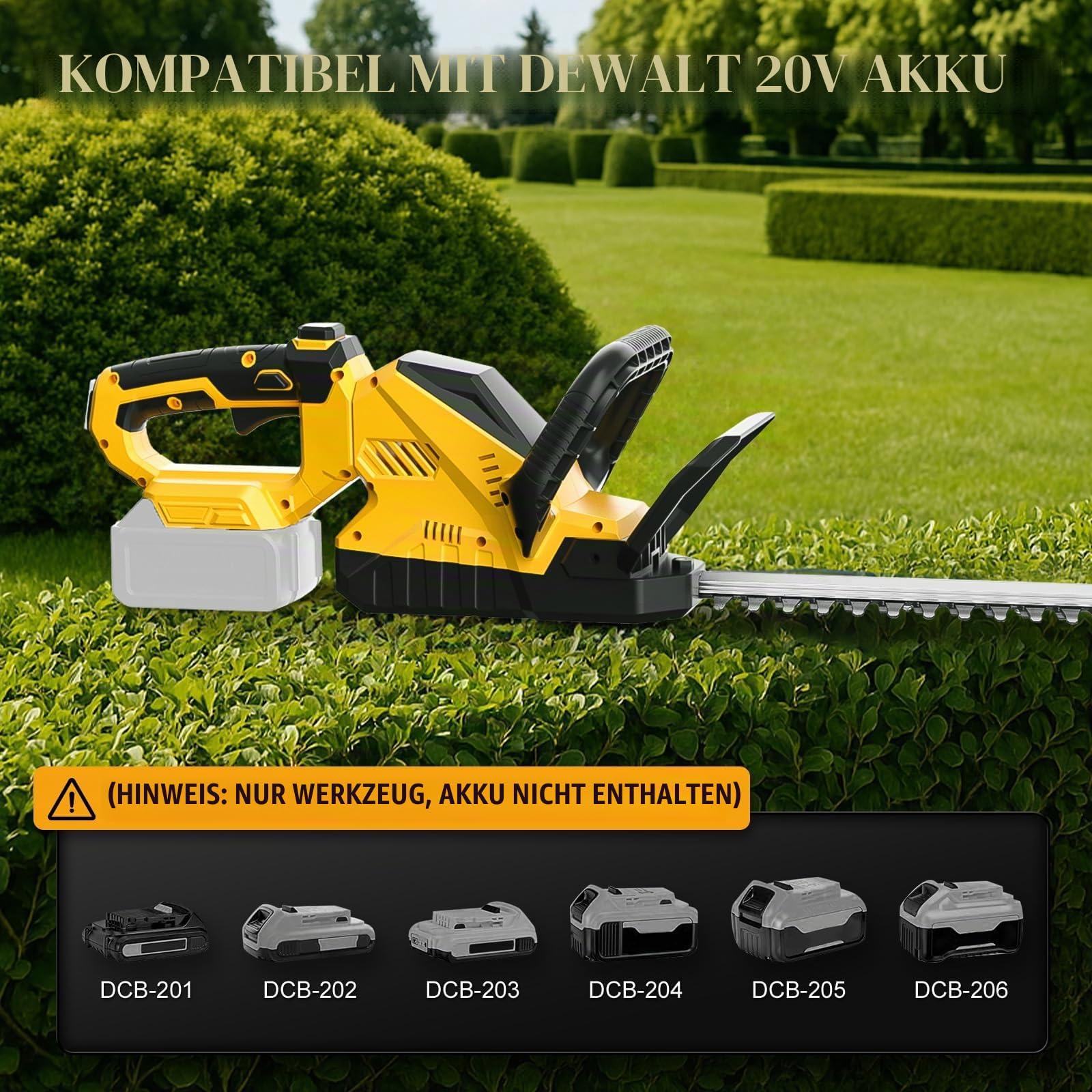 Akku Grasschere Strauchschere Set kompatibel mit Dewalt 18V 20V ohne Akku