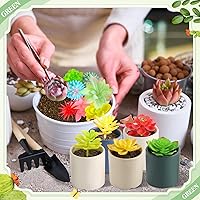 Vista 7 de WILLBOND 38 piezas de mini suculentas artificiales de Navidad, pequeñas plantas suculentas falsas, variadas sin maceta, flores de plástico