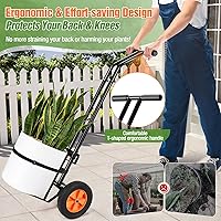 Vista 3 de Carrito de plantas con ruedas, carrito de plantas resistente con brazo de agarre ajustable y ventosas para macetas, carrito de mudanza de macetas