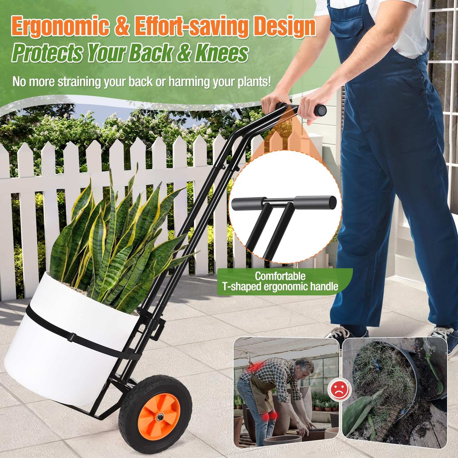 Plant Caddy Heavy Duty Wheels WOOHAH Garden Pot Mover With Adjustable ...