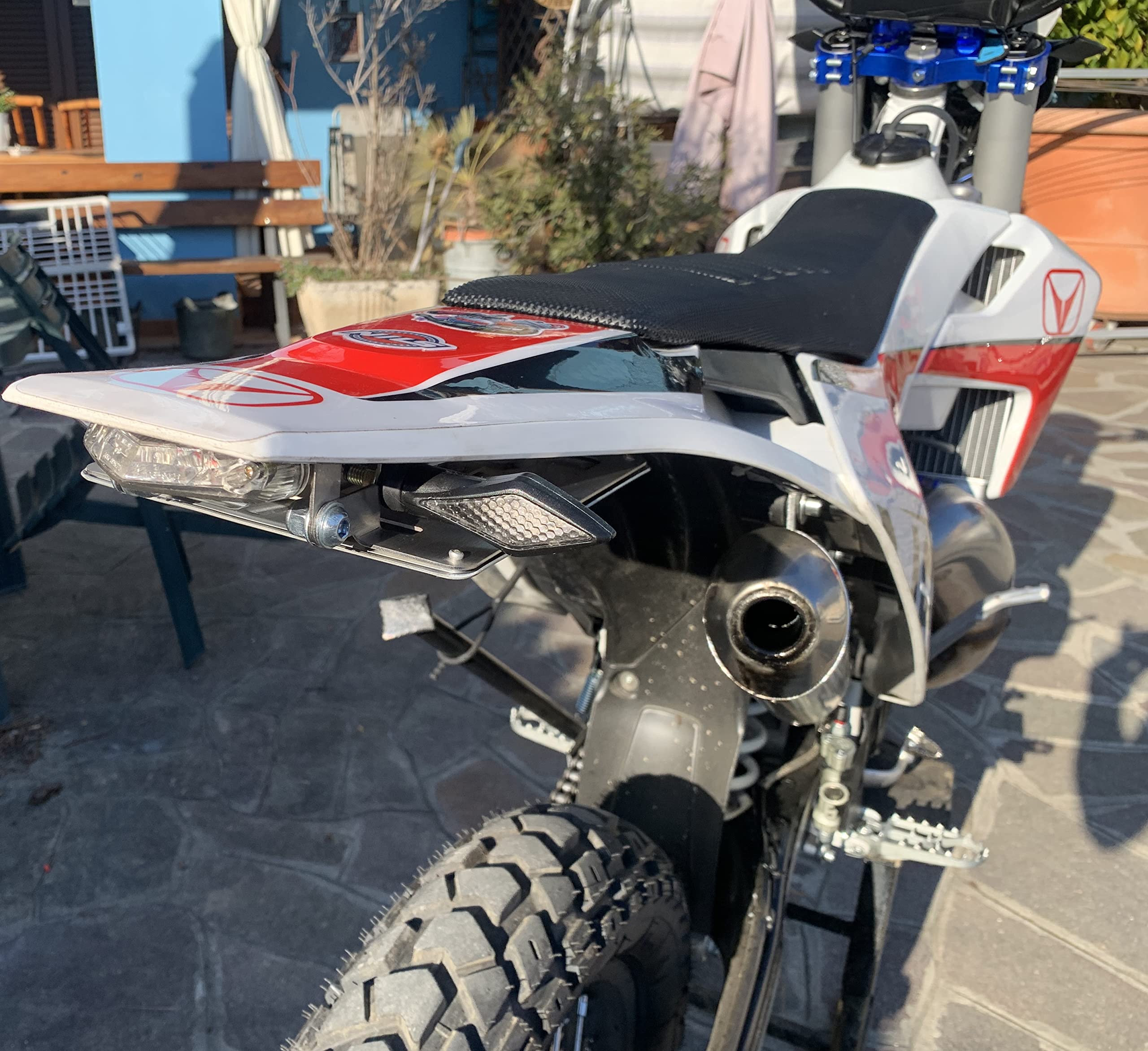 Portatarga Compatibile Con Husqvarna TX 2017-18 e Vent 125 2T dal 125 in poi Supporto Pieghevole per Motard Verniciato Nero Moto Enduro