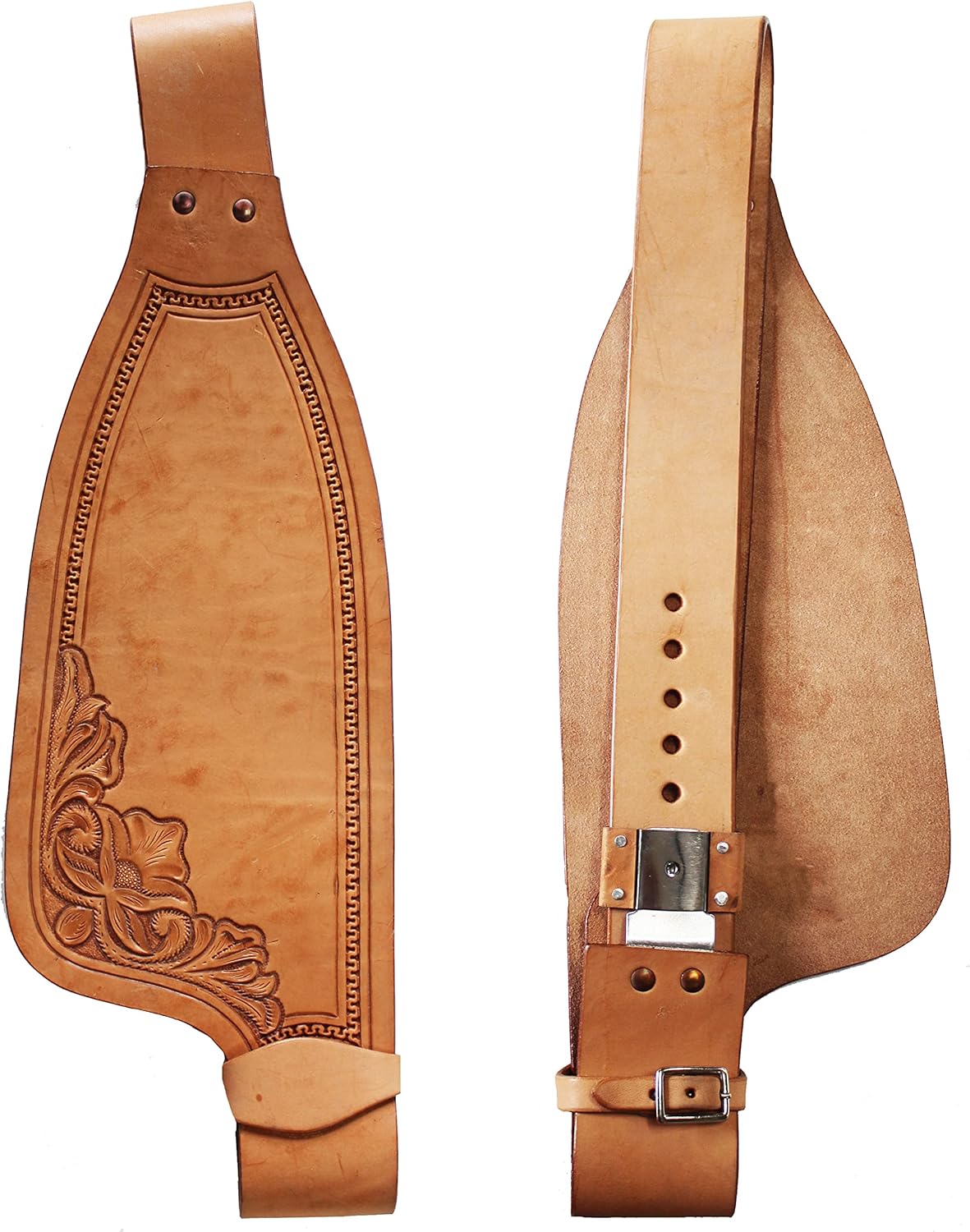 CHALLENGER Horse Western Adult Floral Tooled Leather Replacement Saddle Fenders 5258DB