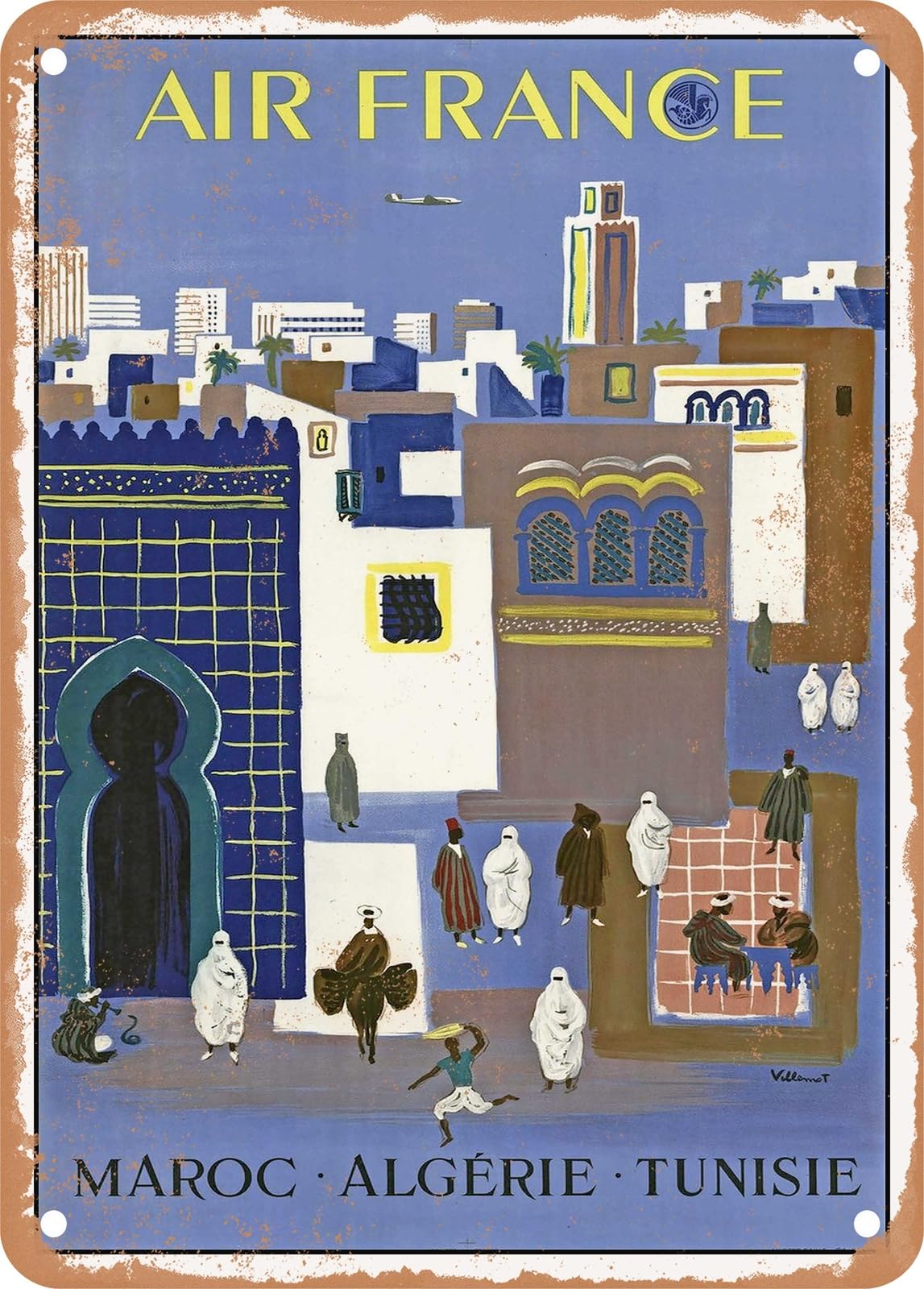 Miaomansenstore Metal Sign - 1952 French Airline Morocco Algeria Tunisia Vintage Ad Home Decor