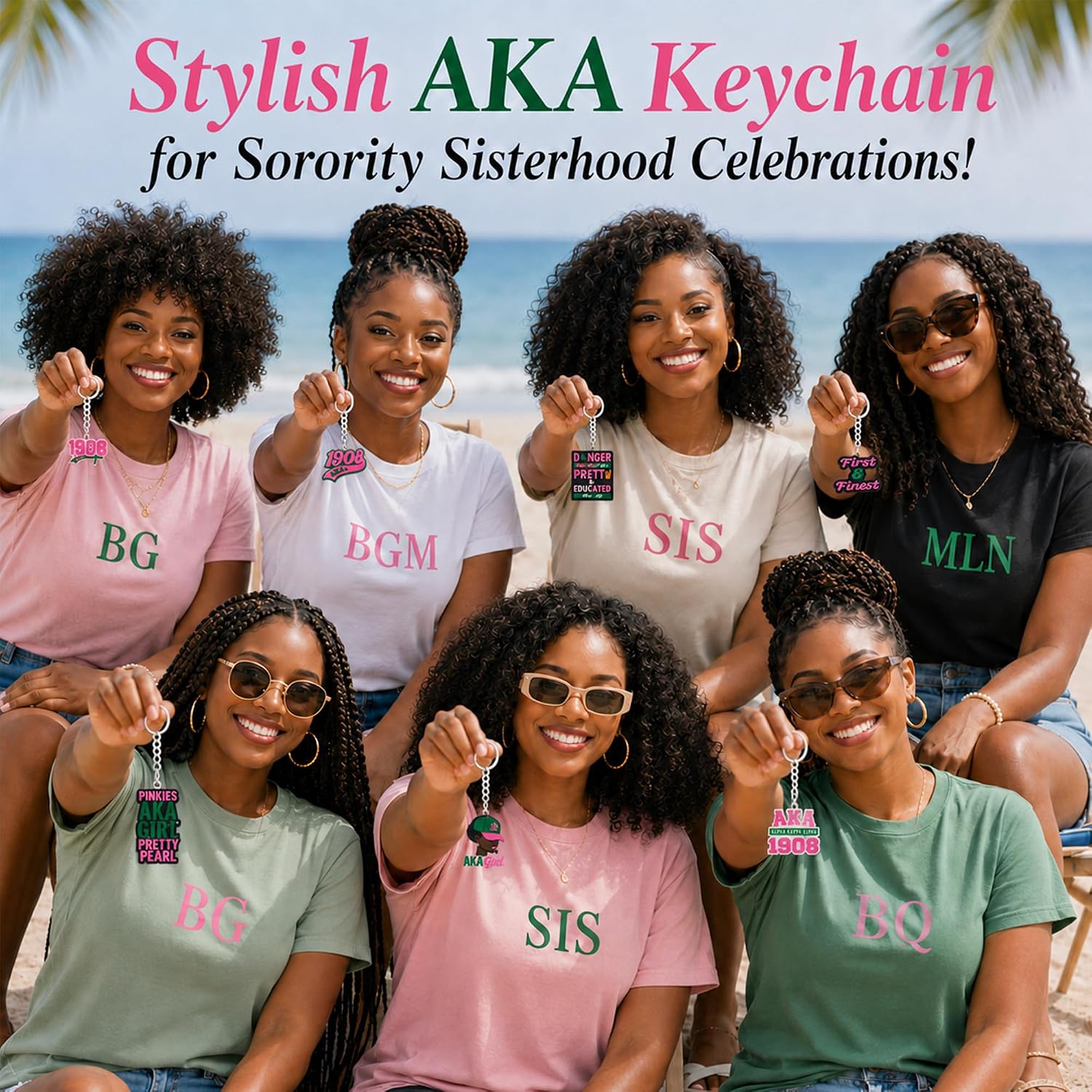 Sorority Keychain, Aka Sorority Keychain for Halloween Christmas Birthday