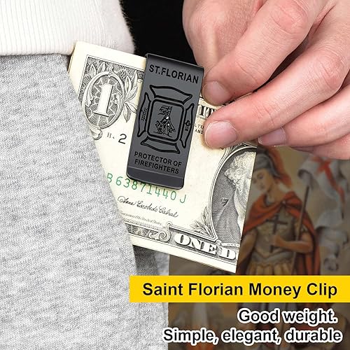 Miniatura 3 de ChainsProMax Clip de dinero para hombre, nombre personalizado de regalo de cruz de AhknSan Miguel de San CristóbalSan FlorianCaballeros