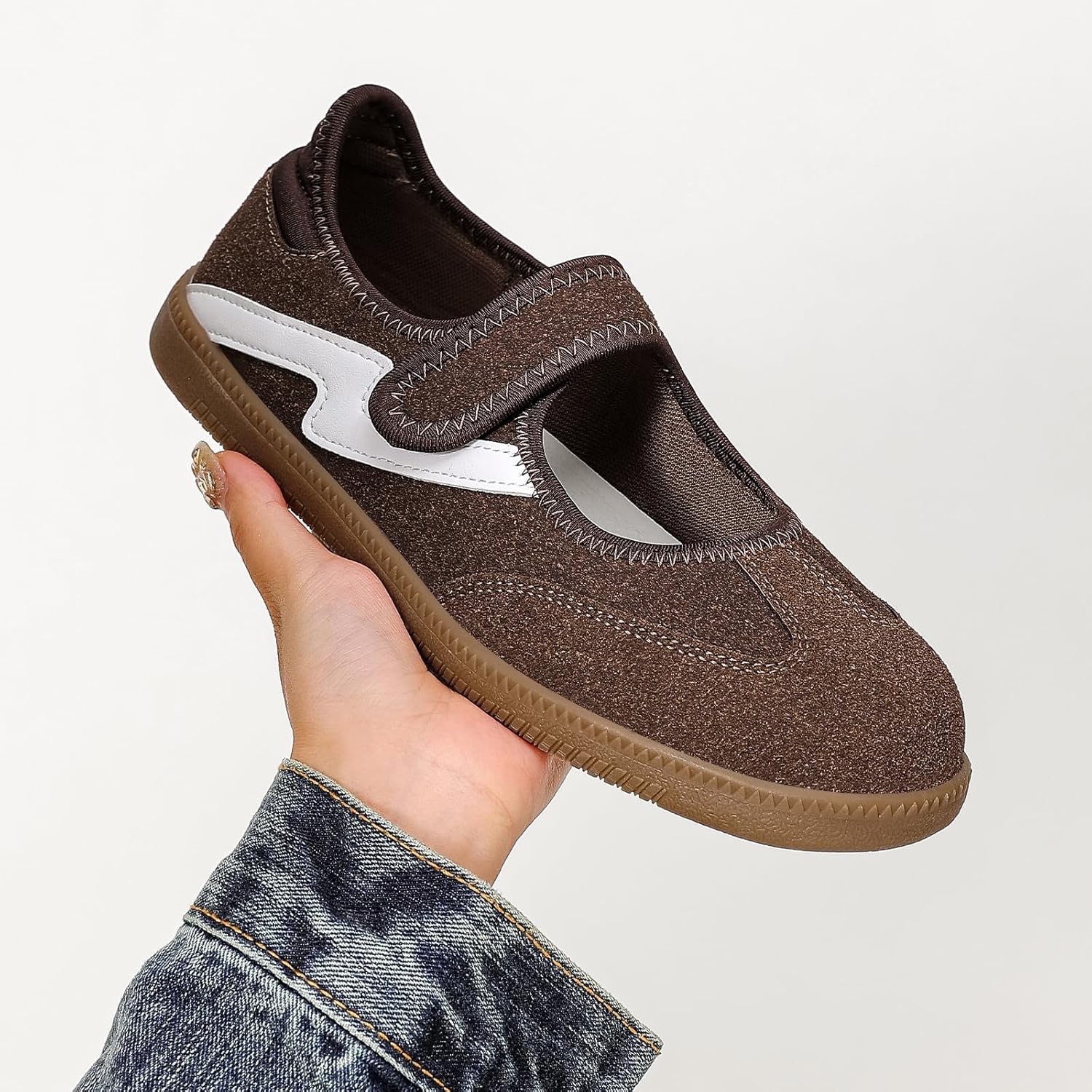 Womens Sneakers Casual Lightweight Tennis Shoes Slip on Footwear Women's Fashion Retro Sneakers for Dress Jeans Skirts - Image 2