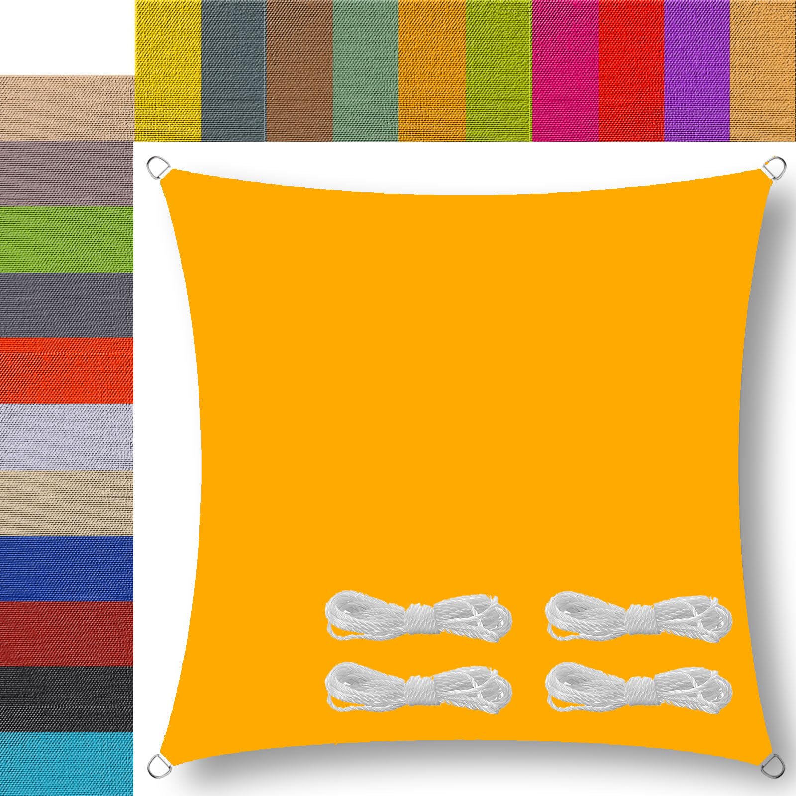 Voile d'ombrage rectangulaire jaune mangue 2x2.5m pour terrasse et jardin