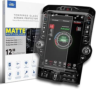 INNOSURE Premium Matt Tempered Glass Screen Protector Designed for 2019 2020 2021 2022 2023 Dodge Ram 1500 2500 3500 TRX Uconnect 12 Inch Multi-media Touchscreen Navigation Screen Protecting Fingerprint Resistant Anti Glare (Matte)