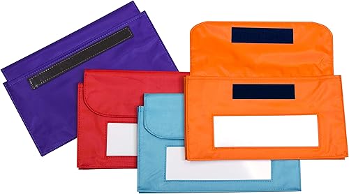 Miniatura 2 de C-Line Bolsillo organizador de almacenamiento magnético, 1.5 x 9.8 x 6 pulgadas, naranja, rojo, morado, turquesa, 4 por paquete, 81200