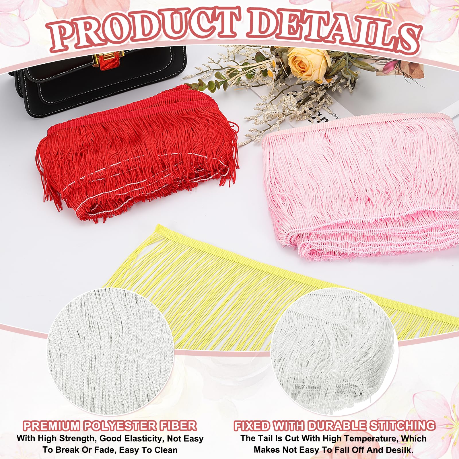 PATIKIL 15cm x 9m Fransenborte, Seide Fransen Geschnitten, Fransenband Dekoband für DIY Basteln Apparel Kleidung Kostüme Dekoration Tanzfransen zum Nähen (Weiß)