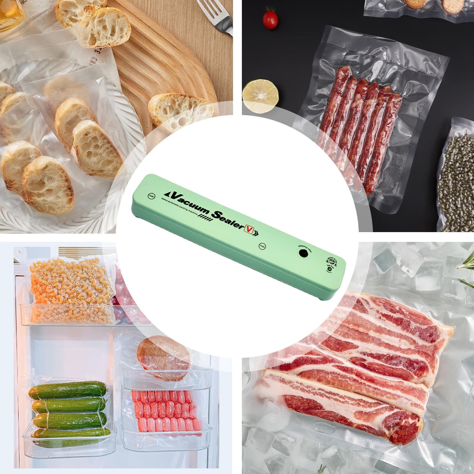 Máquina Selladora Al Vacío Conservación De Alimentos Hermética Reutilizable