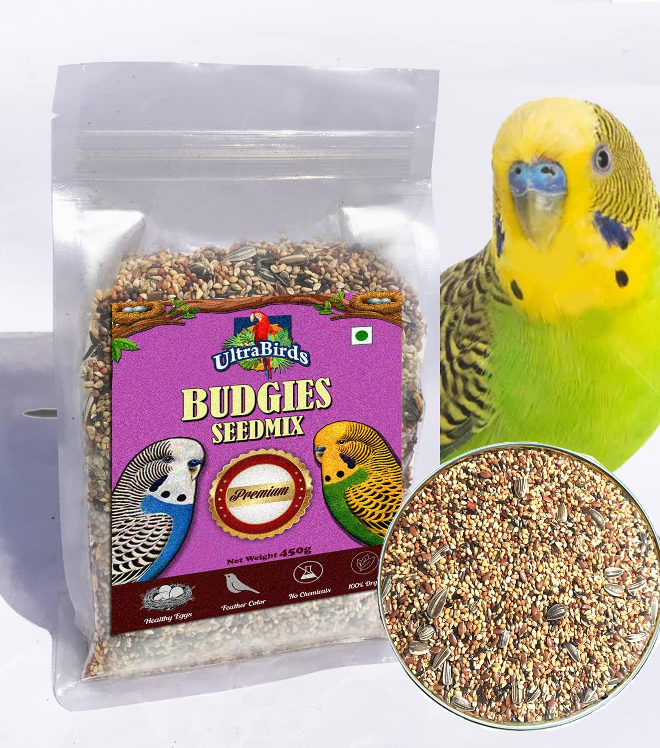 UltraBird’s Seedmix for Budgies and Lovebirds | Daily Birdsfood (900 Grams)