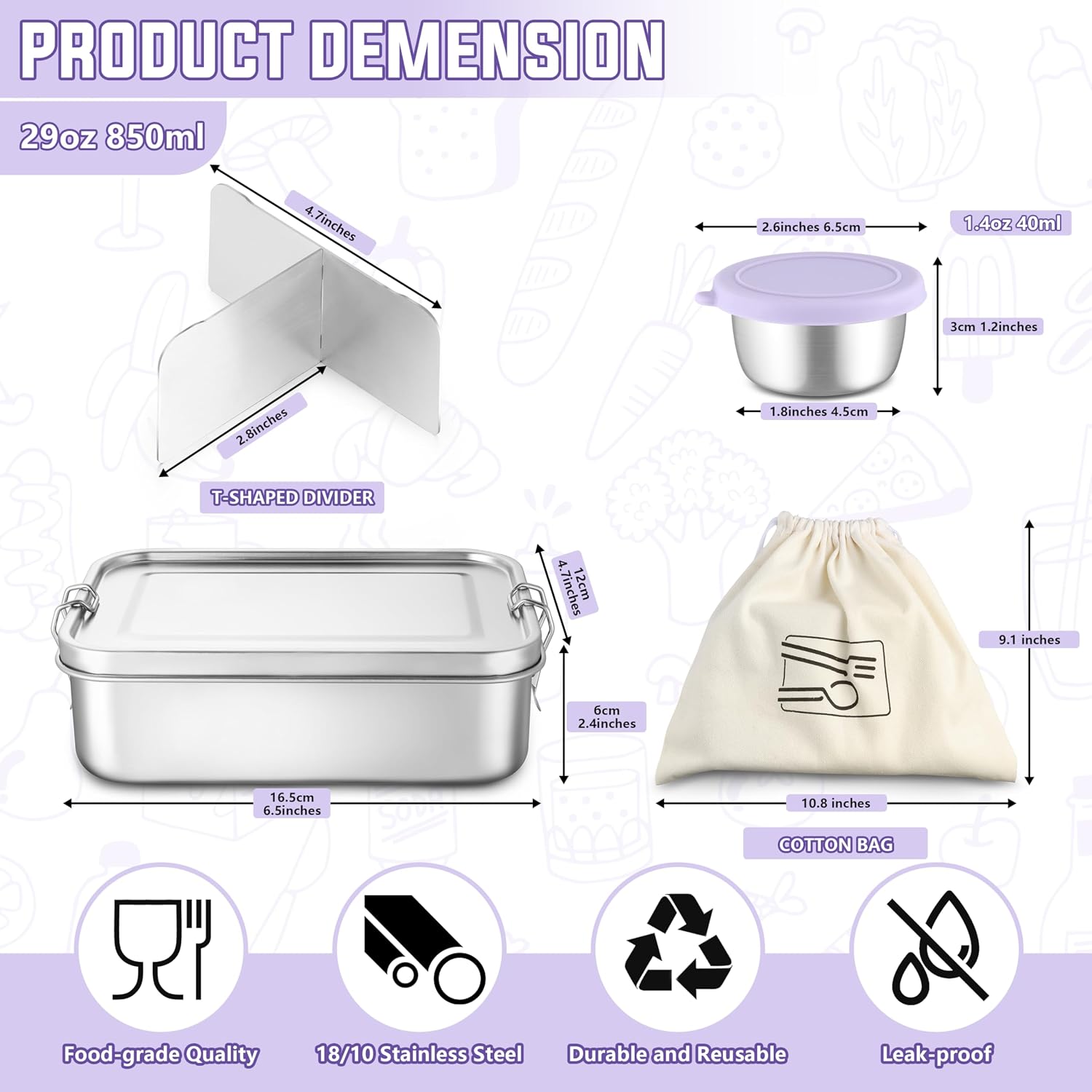 Haware Stainless Steel Lunch Box 29oz
