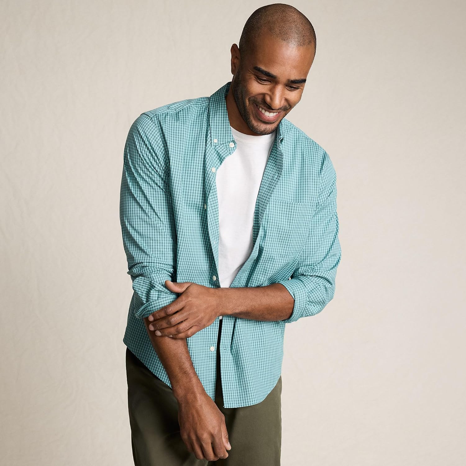 Lands' End Men's Traditional Fit Long Sleeve Travel Kit Shirt