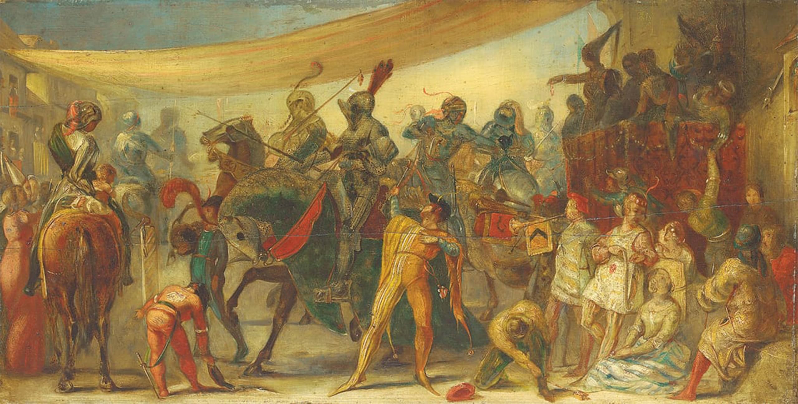 SERENDIPITP Aesthetic Poster Photo Wall Print Retro Picture Knights Preparing for a Tournament by John Everett Millais Modern Wall Artwork for Home Decor 60x90cm