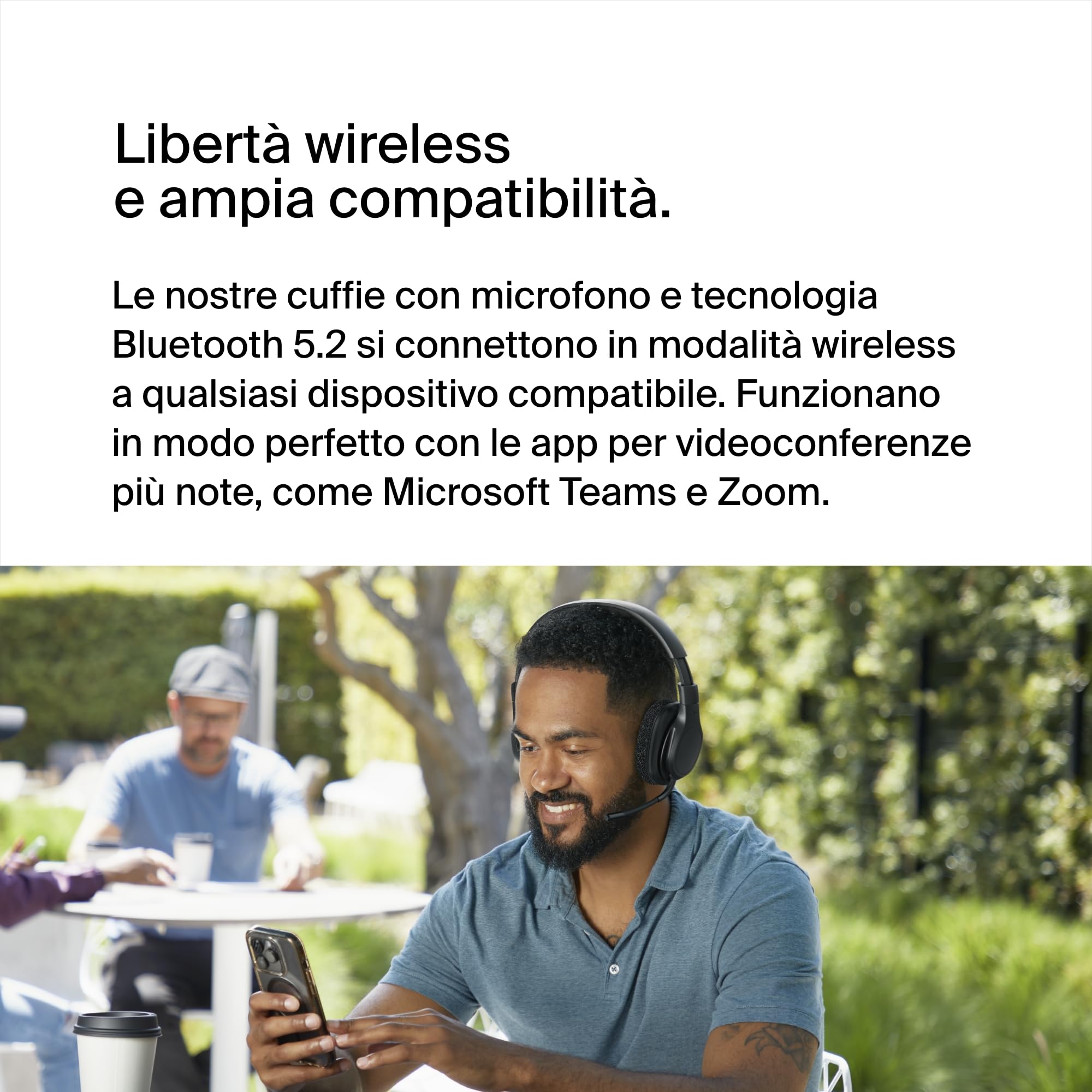 Belkin SoundForm Adapt Cuffie Bluetooth Over-Ear con Microfono a Braccio, Bluetooth Multipoint, Cuffie Wireless ENC, Durata Batteria di 65 Ore, Ricarica Rapida con USB C, Nero