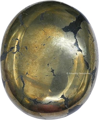 Miniatura 4 de Piedra de palma pirita, piedra de preocupación de masaje de bolsillo para equilibrio natural de chakras corporales, curación de reiki y rejilla de