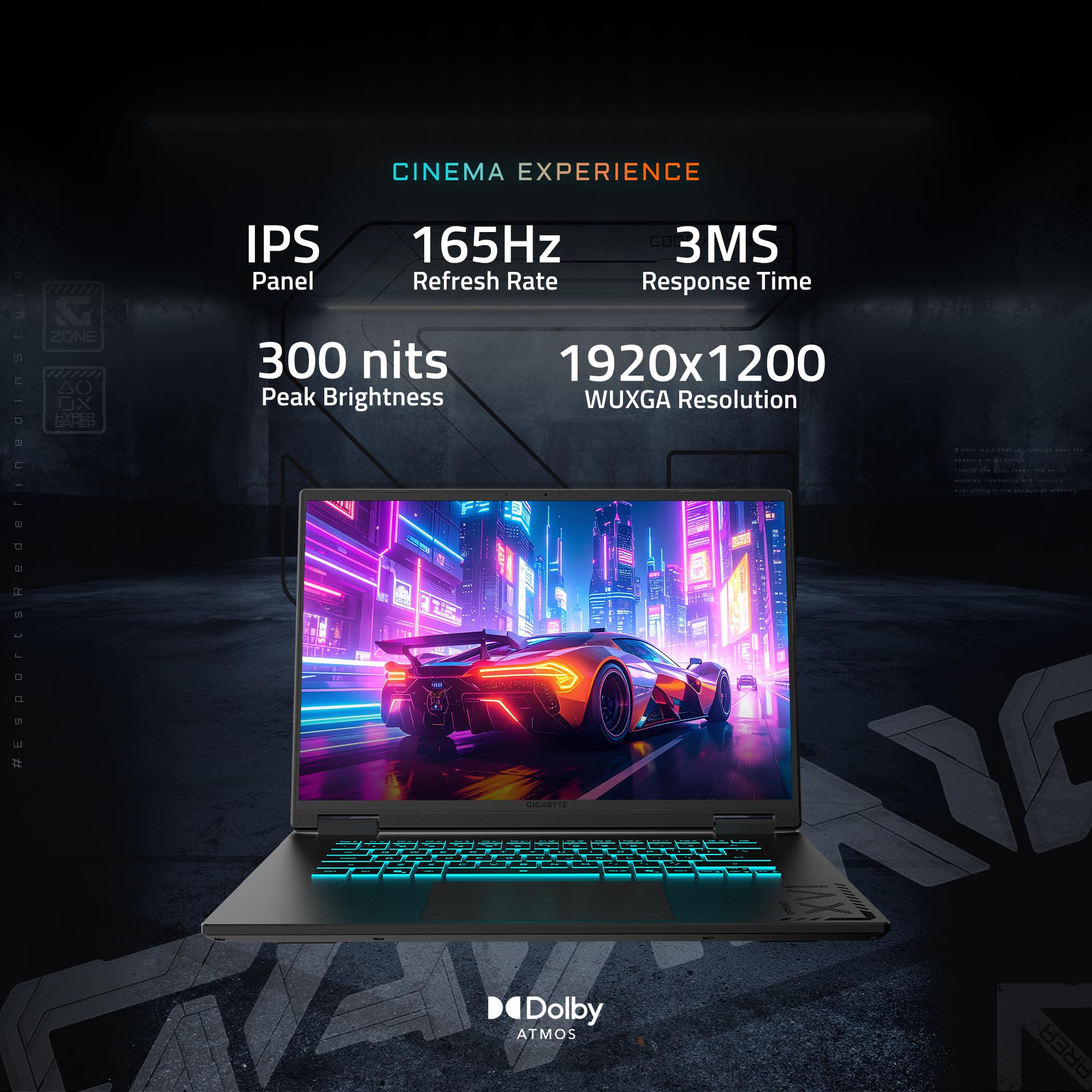 GIGABYTE - Gaming A16 Gaming Laptop - 165Hz 1920x1200 WUXGA - NVIDIA GeForce RTX 5060 - AMD Ryzen 7 260-1TB SSD con 16GB DDR5 RAM - Windows 11 Home AD Gaming A16 3VHK3US894SH