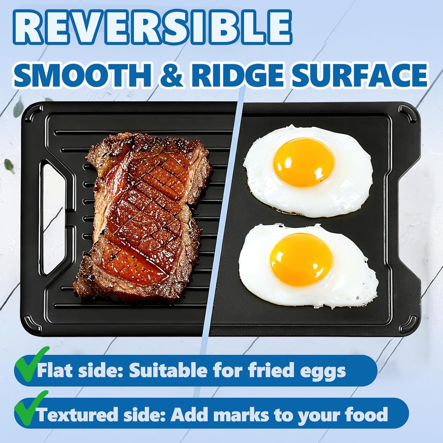 BAC609 Reversible Griddle for Traeger PRO 575 TFB57GLE PRO 780 TFB88PZD Century 22 Century Eastwood 22 Eastwood 34 Grill Accessories Traeger Ironwood XL, Exas Elite 34, Pro 20 Accessories 18.2" x 11"
