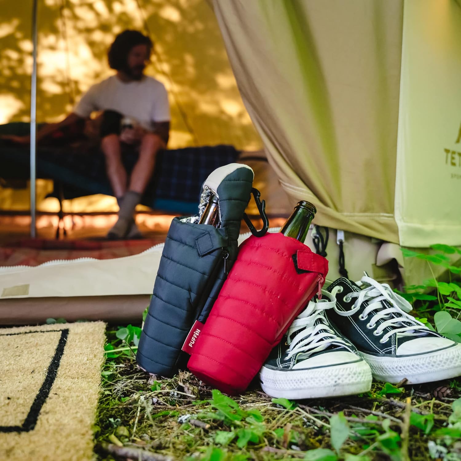 Puffin Beverage Sleeping Bag | Insulated Beer Cooler, Camo Grey: Home & Kitchen