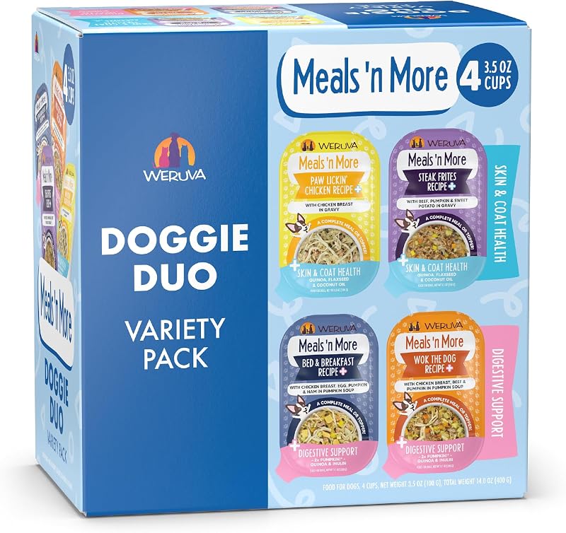 Weruva Meals 'n More Ração Úmida para Cães Doggie Duo Trial Variety Pack, 99 g, Pacote com 4