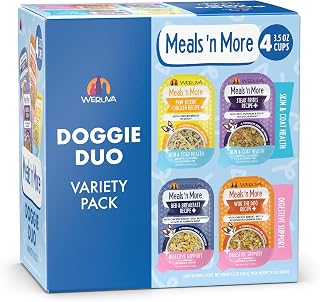 Weruva Meals 'n More Wet Dog Food, Doggie Duo Trial Variety Pack, 3.5oz Cup, Pack of 4