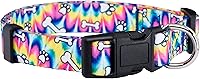 Vista 1 de Native Pup Collar de perro Tie Dye, patas y huesos hippie Tiedye para perros pequeños, cachorros (S)