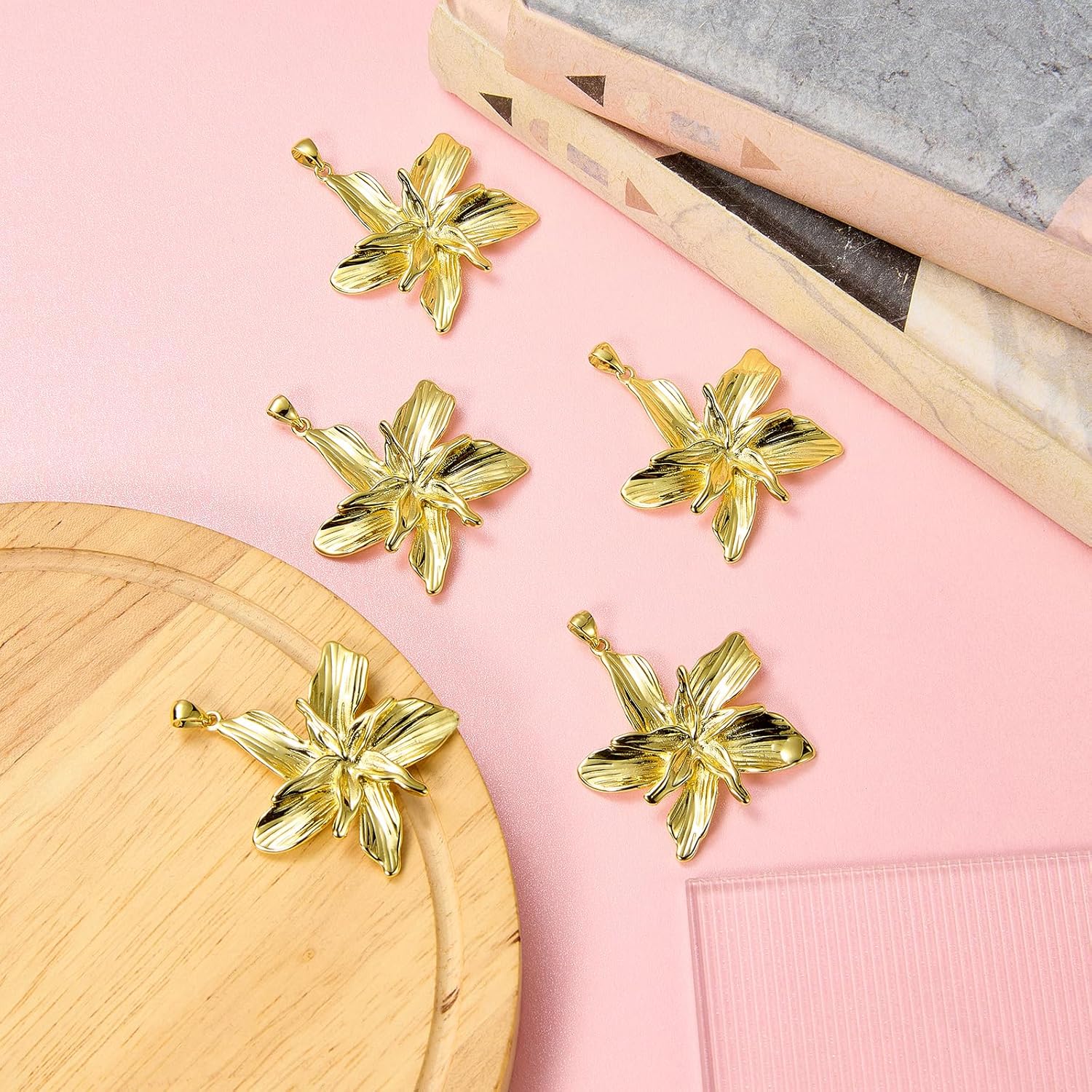 Gold Bowknot Charms for Jewelry Making Cute Stainless Steel Bow Pendant Charms with Natural Freshwater Pearls for Bracelets Necklace Earring Keychains DIY Supplies - Image 3