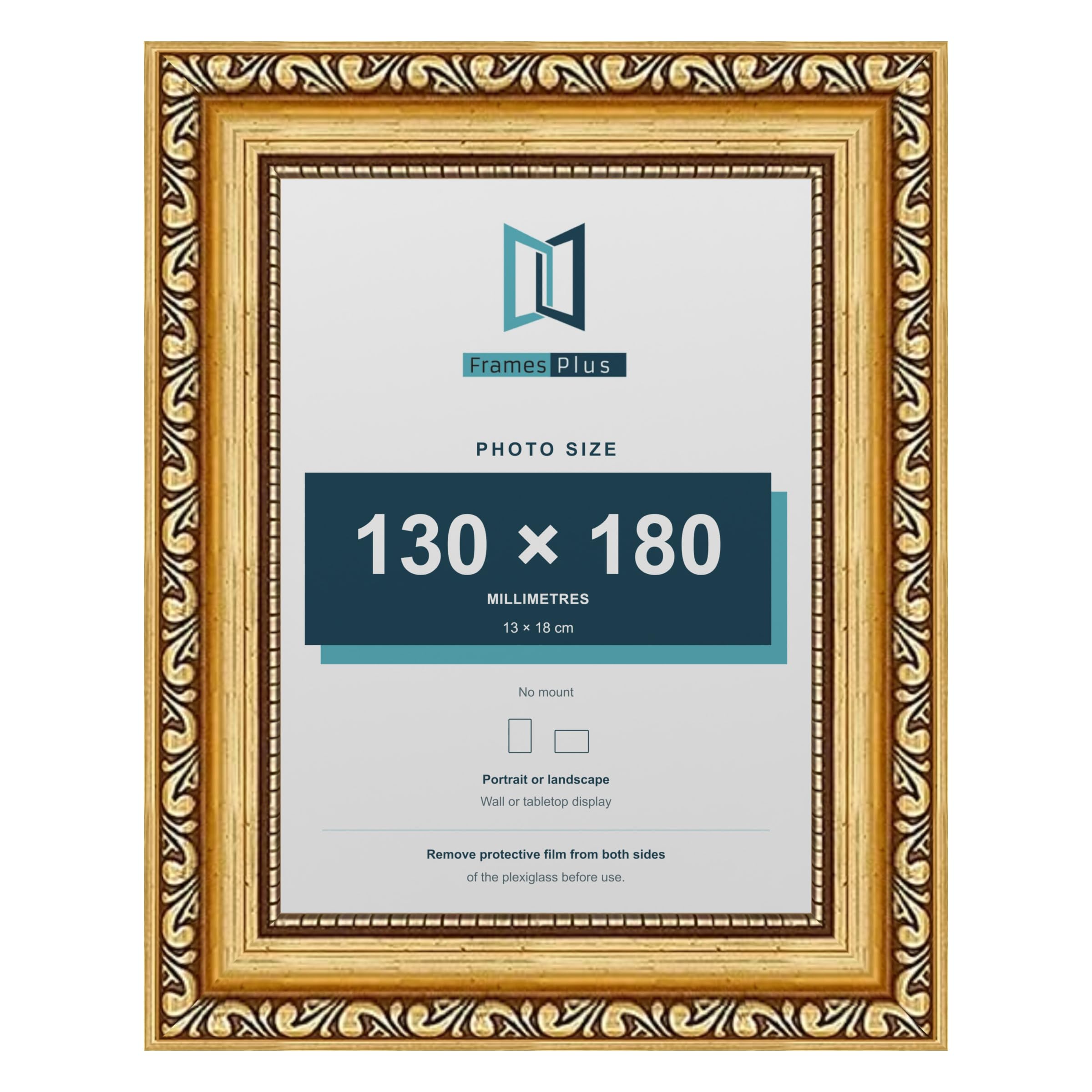 FramesPlus ORNATE Shabby Chic 18x13CM Picture Frame, Gold — image 1