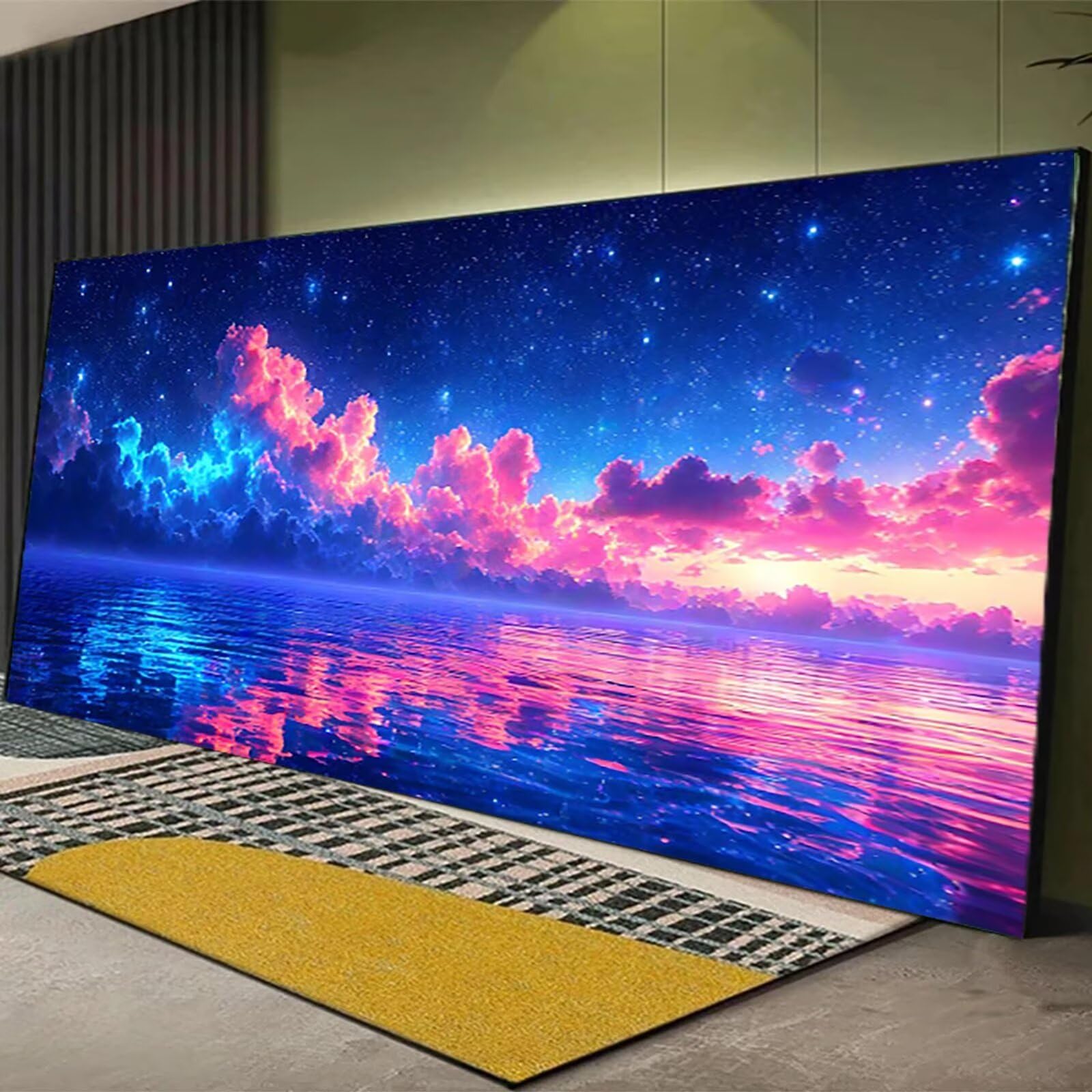 Malen nach Zahlen Kinder Wolke, Geschenke für Mädchen Junge, Bastelset Kinder, Malen nach Zahlen Meer | Malen nach Zahlen Ohne Rahmen, für Home Wand Dekor Geschenk (60x120cm) Bastelset Erwachsene N-4