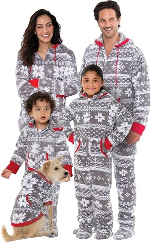 PajamaGram Women's Family Pajamas Matching Sets - Christmas Onesie, Gray, SMT
