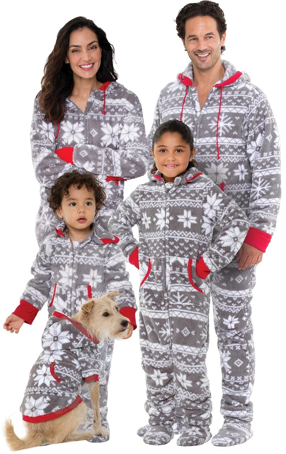 PajamaGram Family Pajamas Matching Sets - Christmas Onesie Men Gray MD