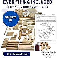 Vista 2 de Pathfinders Leonardo DaVinci, kit para armar ornitóptero de madera.