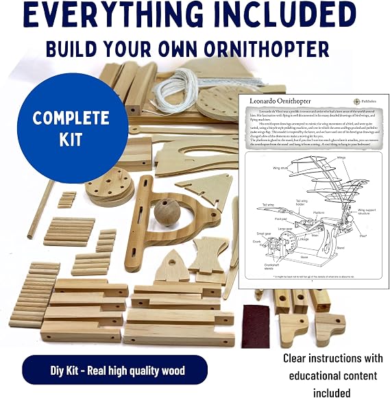 PATHFINDERS STEM Kit Leonardo da Vinci Ornithopter | 3D Puzzle & Engineering Toy for Kids Ages 9+ | Educational Science & Learning Resource | Fun Gift Idea for Girls