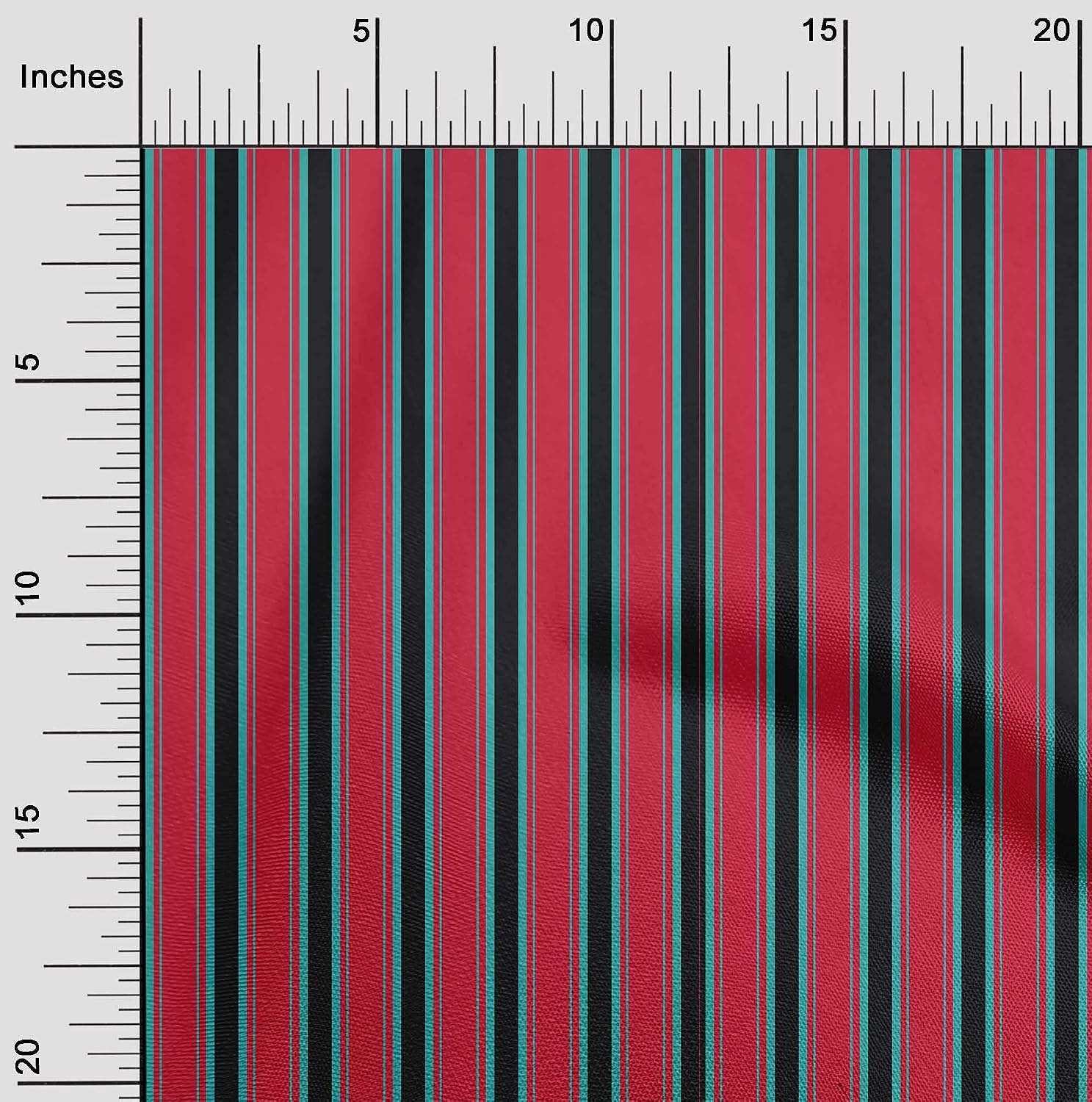 oneOone Polyester Spandex Bright Red Fabric Striped Quilting Supplies Print Sewing Fabric by The Yard 56 Inch Wide