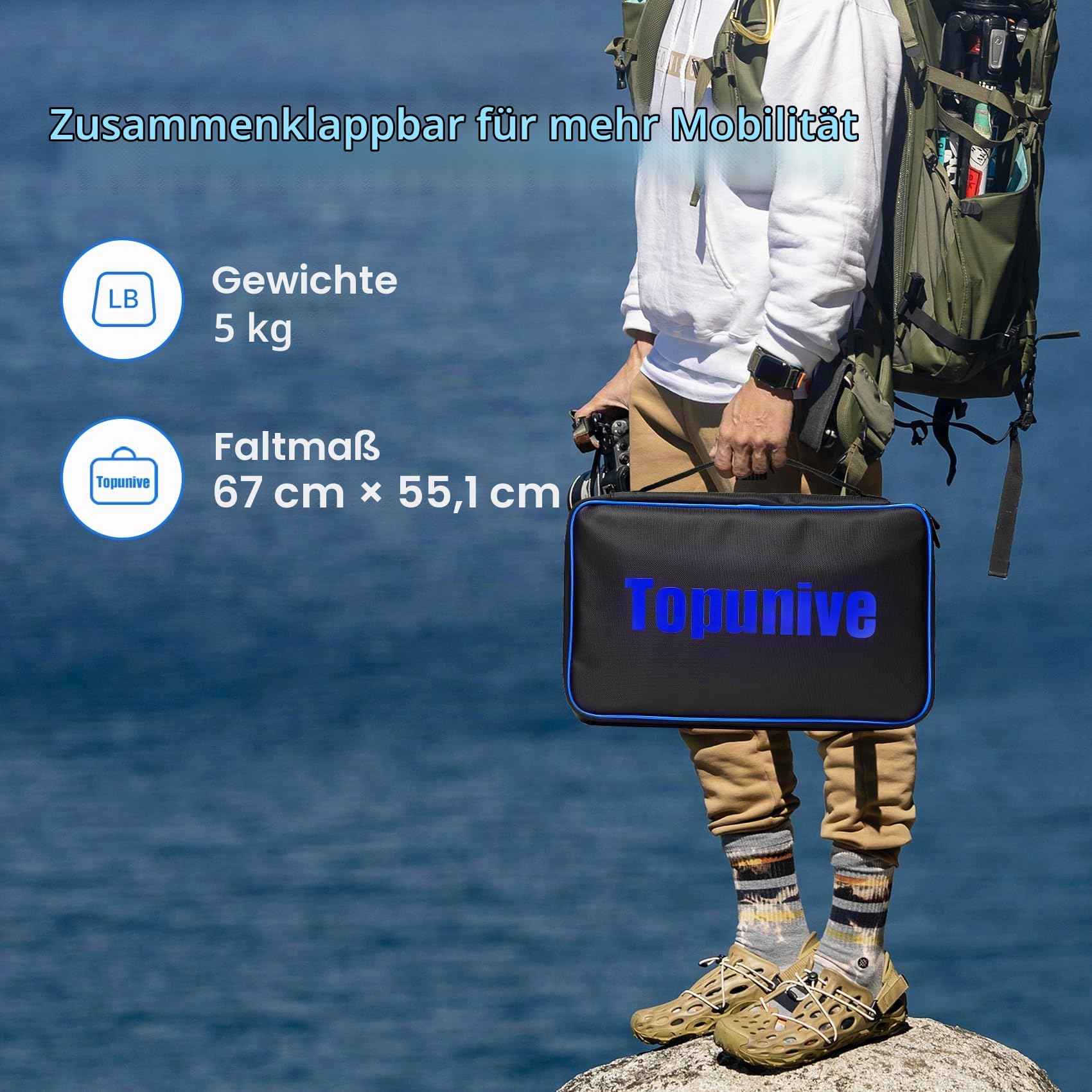 Solarpanel Faltbar 100W für Tragbares Powerstation Solargenerator, Kompakt und IP67 mit USB-A&C Pd 65w Solarmodul Solarladegerät für Handy Tablet Outdoor Reisen Camping Notfälle