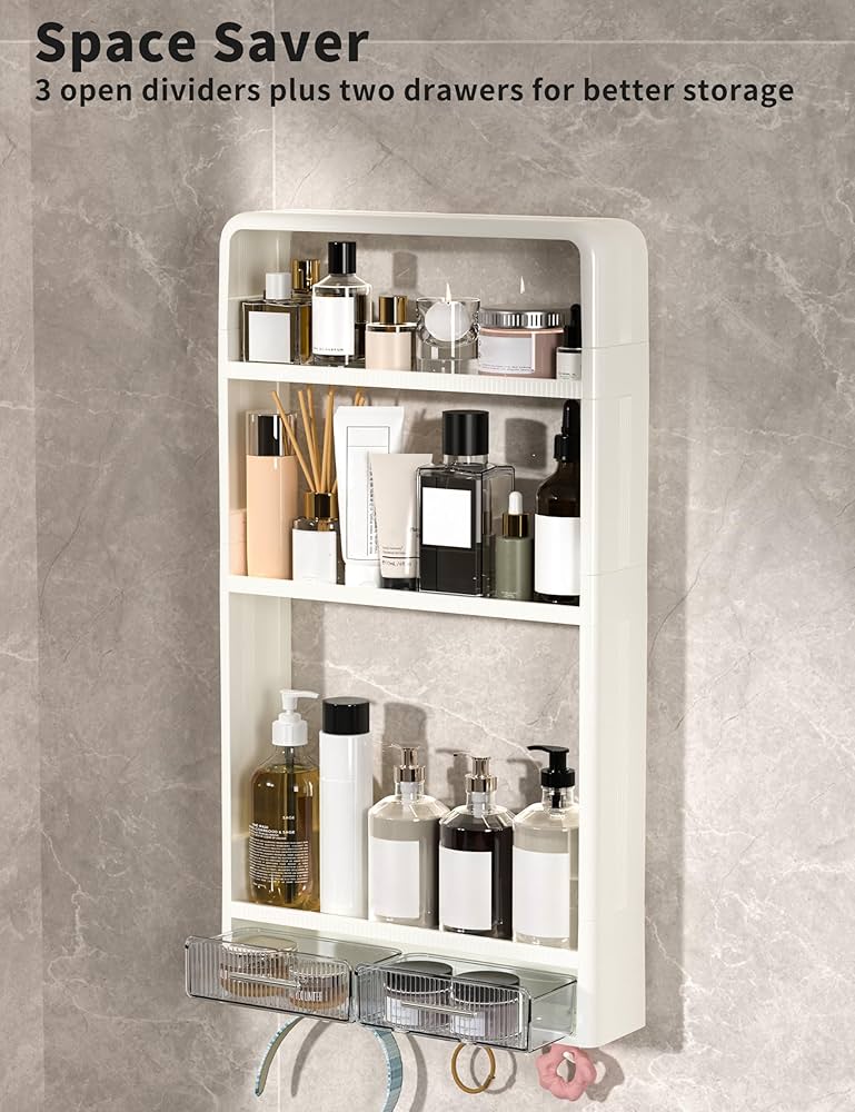 GloTika 浴室シャワー キャディー 2 引き出し、4 層バス棚大容量 Amazon｜GloTika 浴室シャワー キャディー 2 引き出し、4 層バス