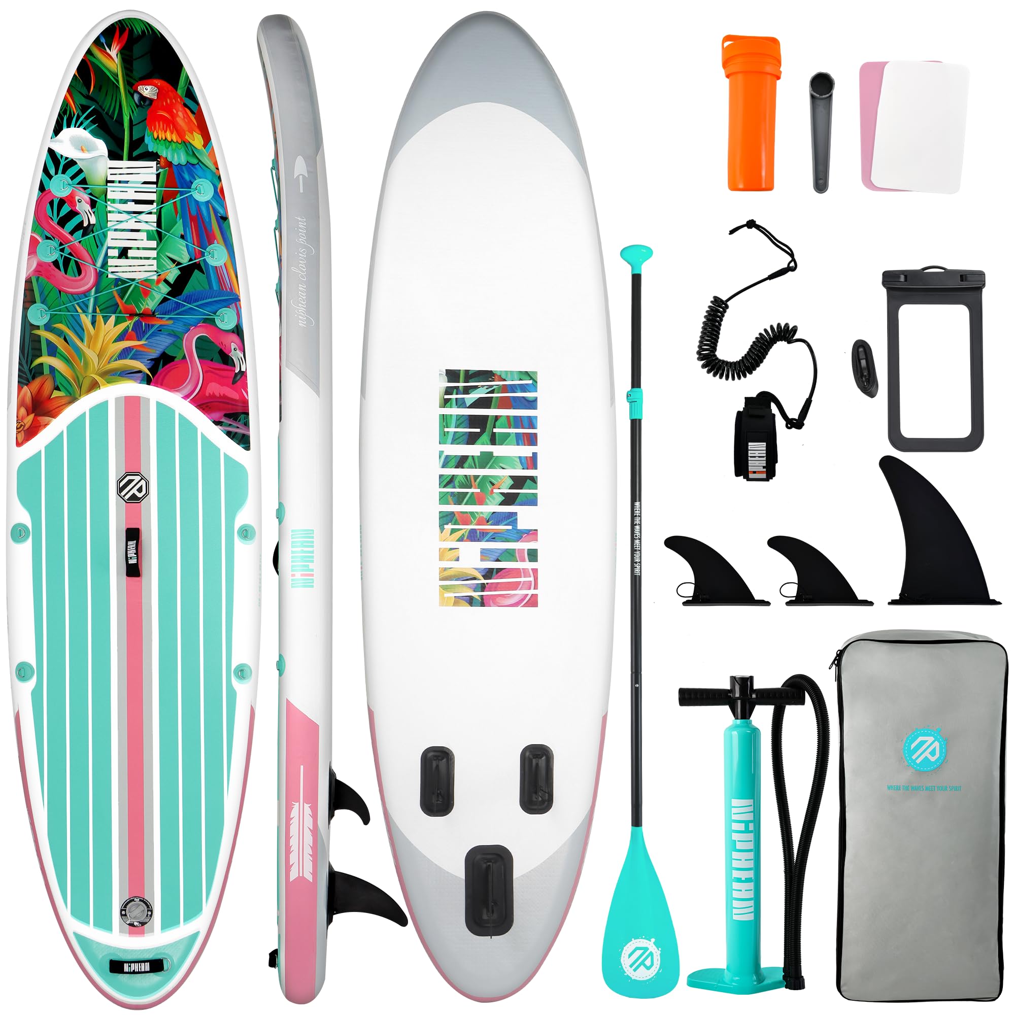 Niphean Inflatable Stand Up Paddle Board with SUP Accessories, Anti-Slip EVA Deck, 10'6'' Inflatable Paddle Boards for Adults &amp; Youth of All Skill Levels | 10’6’’ SUP, Anti-Slip EVA Deck, 450 lbs Capacity Inflatable Paddle Boards for Adults &amp; Youth of All Skill Levels
