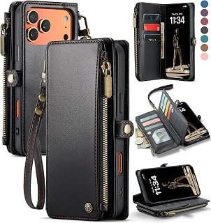Defencase for iPhone 17 Pro Max Wallet Case with RFID Card Holder, Black