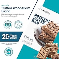 Vista 4 de WonderSlim Barra de bocadillos de oblea de proteínas, chocolate, 210 calorías, 0.53 oz de proteína, 0 mg de colesterol (5 unidades)