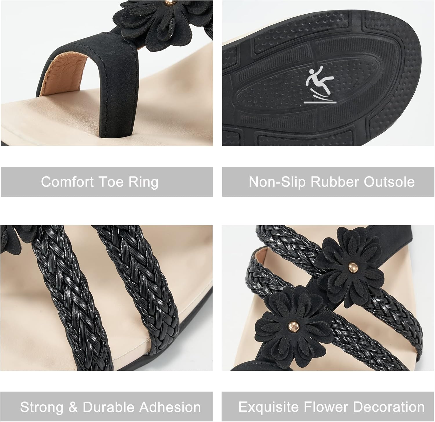 FUDYNMALC Womens Orthotic Flips Flops Sandals Arch Support for Flat feet Orthopedic Slides Sandals Plantar Fasciitis Comfortable Walking Thong Sandals for Women - Image 4