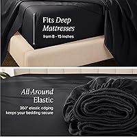 Vista 70 de Bare Home 100% Organic Cotton Sateen Fitted Sheet - Smooth Sateen Weave - Breathable & Cooling - Hotel Luxury - Durable Fitted Sheet - Deep Pocket