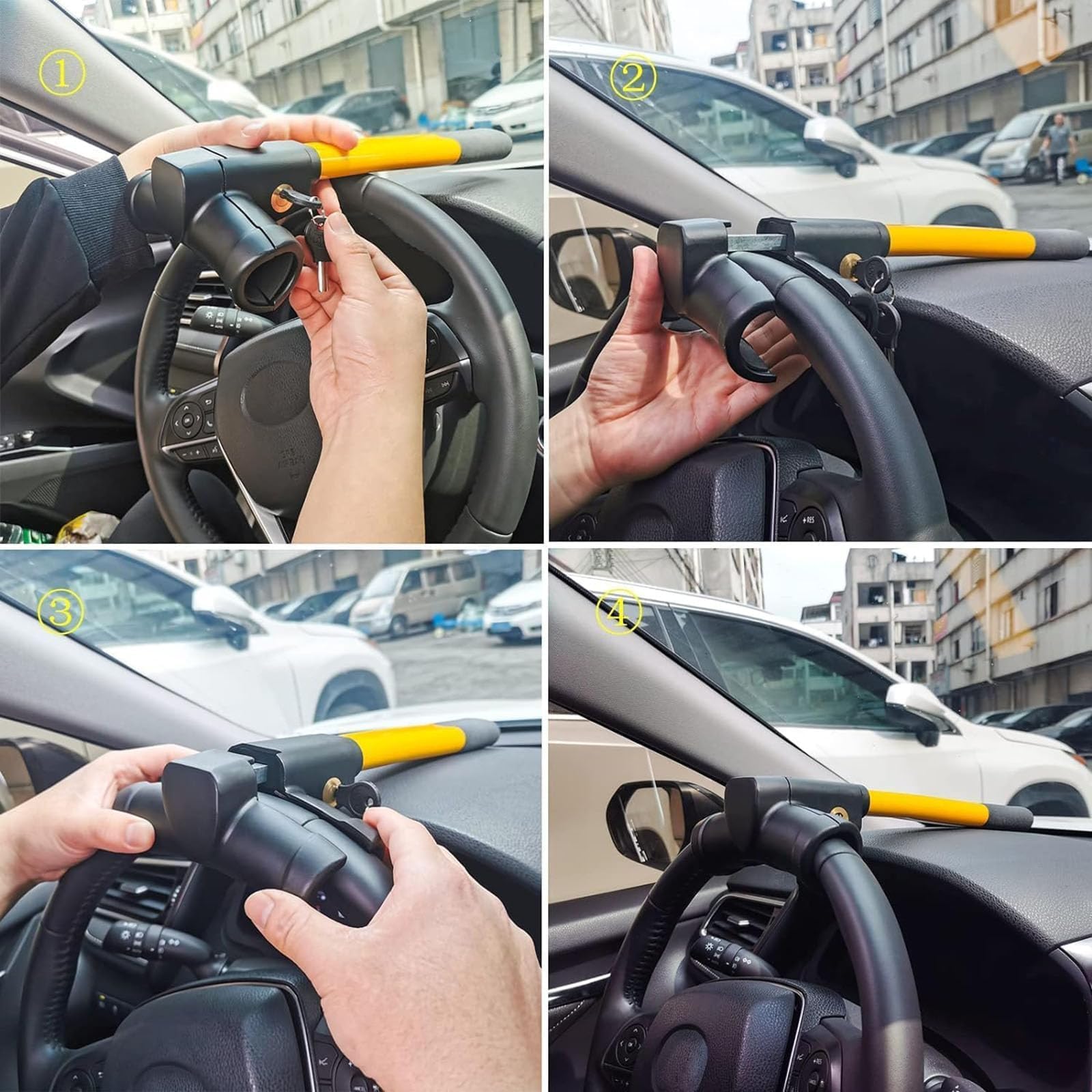 Bloqueo Volante Coche, para Peugeot 308 2016-2019 Bloqueo de dirección de Coche Antirrobo Coche Barra Antirrobo Coche inmovilizador