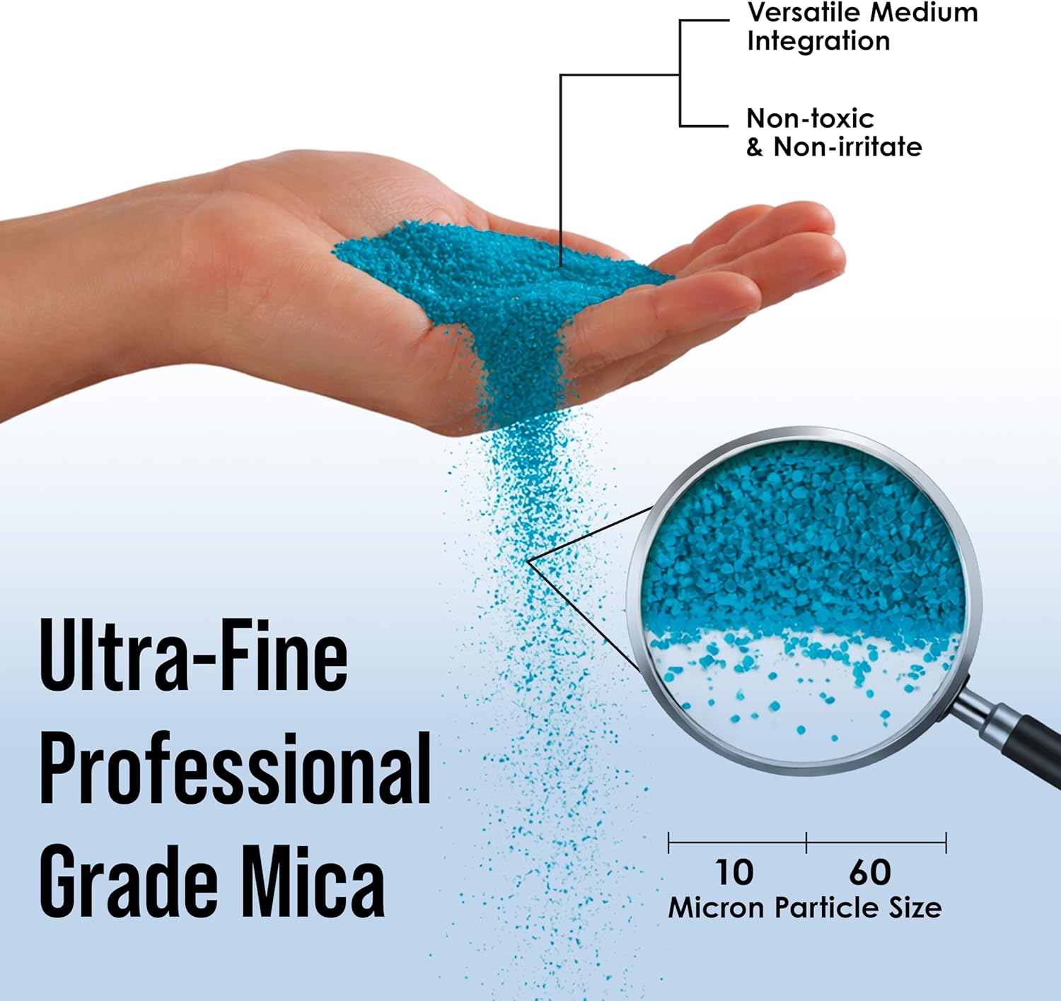 U.S. Art Supply Jewelescent Mica Pearl Pigment Powder, Peacock Teal 3.5 oz (100g) Pouch - Cosmetic Grade, Epoxy Resin Color Pigment, Mica Powder for Resin, Soap, Slime, Candle Dye, Art, Crafts