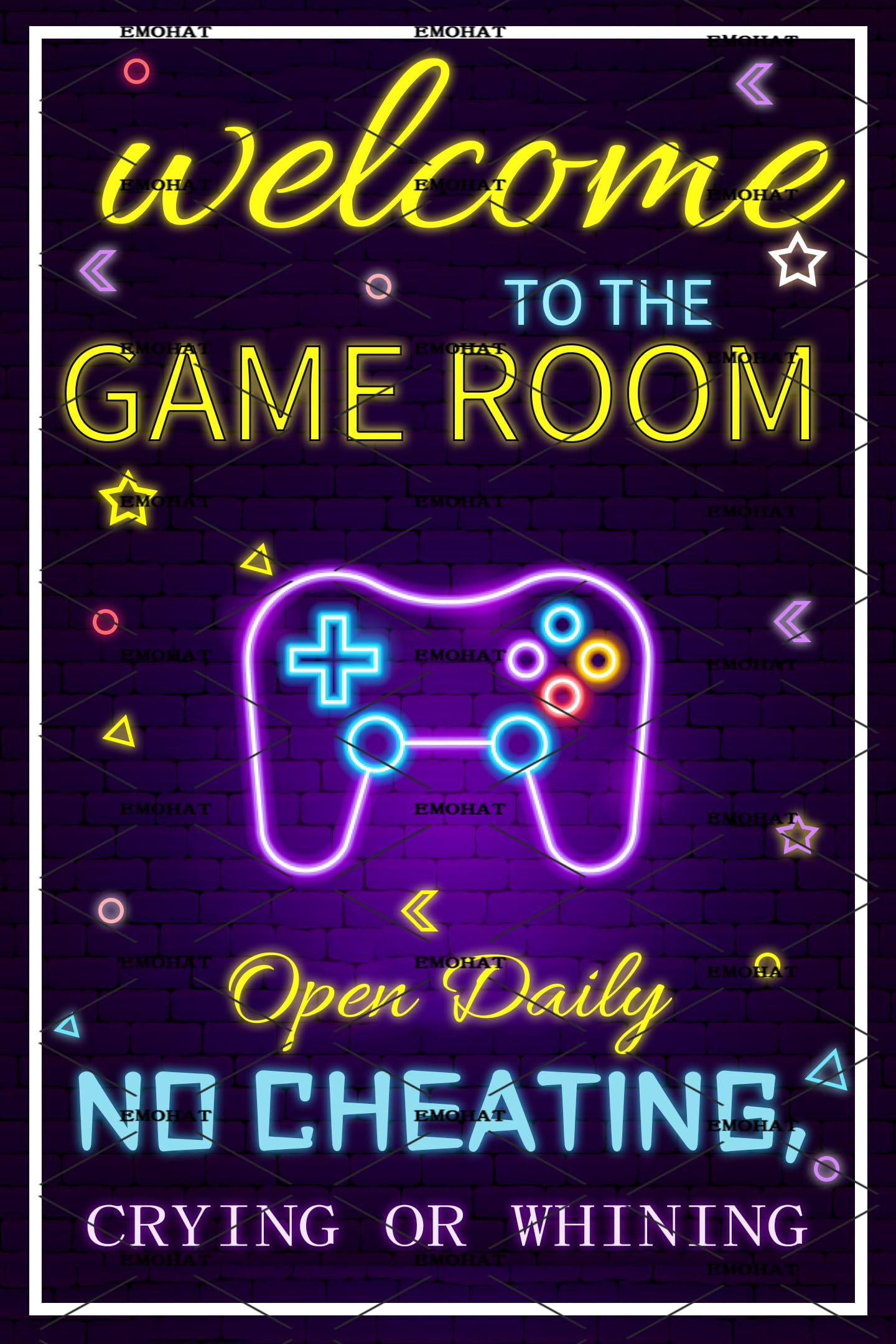 Welcome To The Game Room Tin Sign, 8x12 Inch Man Cave