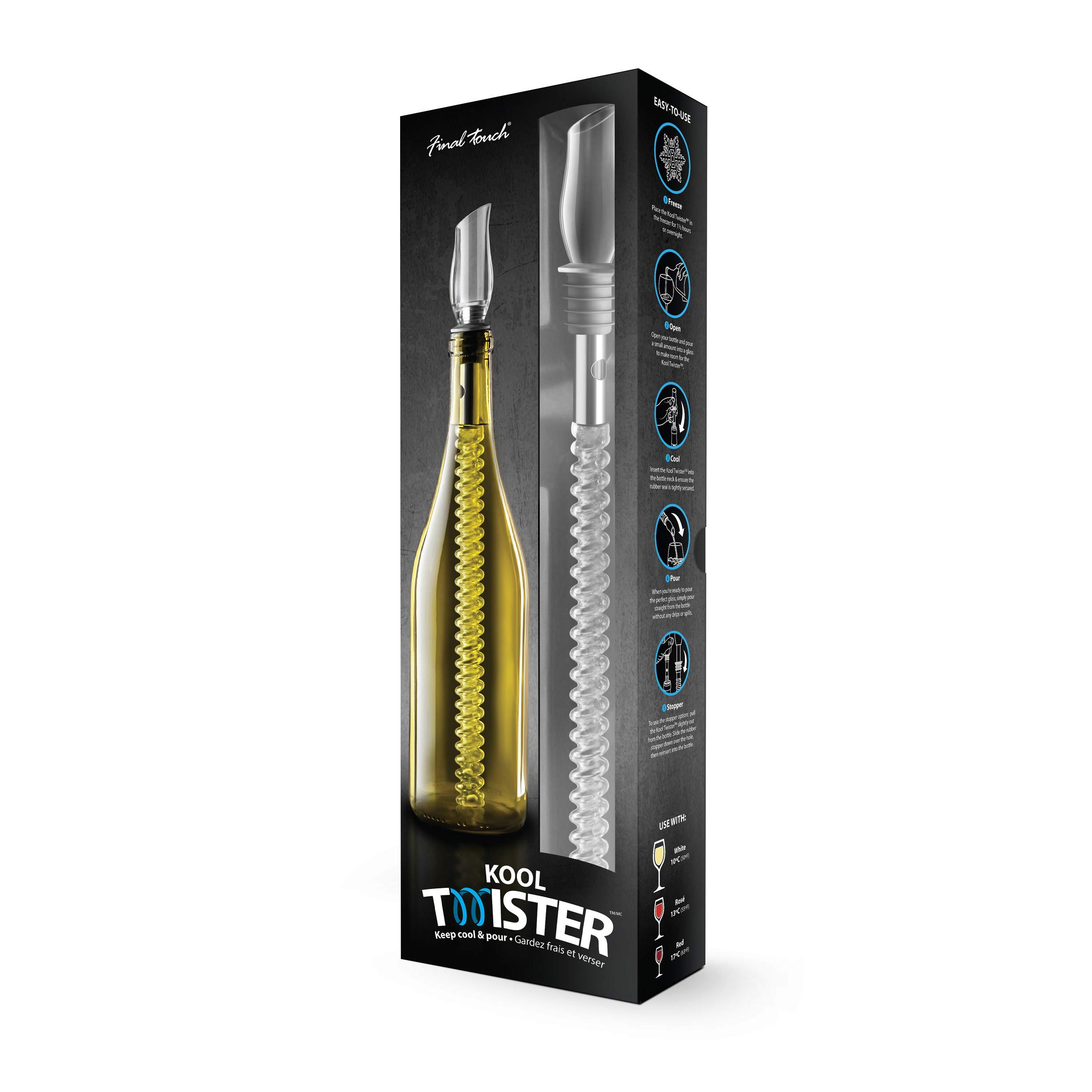 Final Touch Kool Twister 2-in-1 Wine Bottle Chilling Stick & Pourer (KT523)